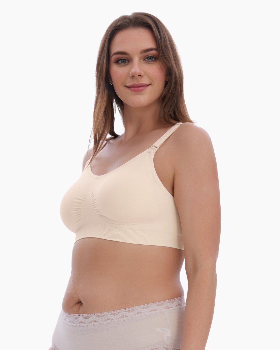 HOFISH Women's Pumping Bra Hands-Free Supportive and Seamless Maternity  Nursing Bra for Easy Breastfeeding : : Clothing, Shoes &  Accessories