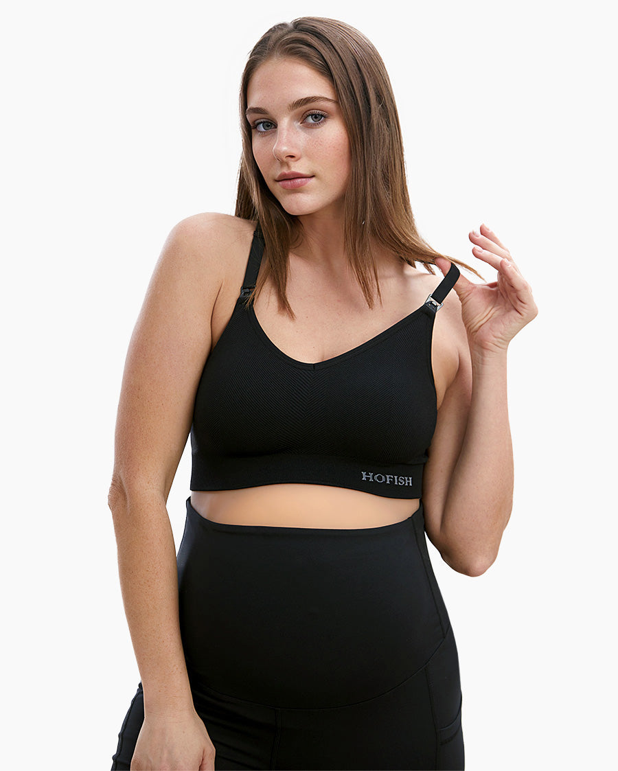 REORIAFEE Women's Maternity Maternity Nursing Bra Fashions Sexy Corset Bra  Seamless Bra Brassiere Underwear Black M 