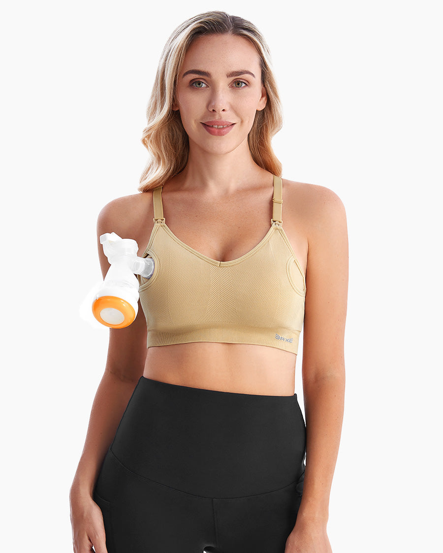 HOFISH Sports Nursing Bra Racerback High Impact with Thick Straps for  Breastfeeding Support During Pregnancy and Beyond White XL