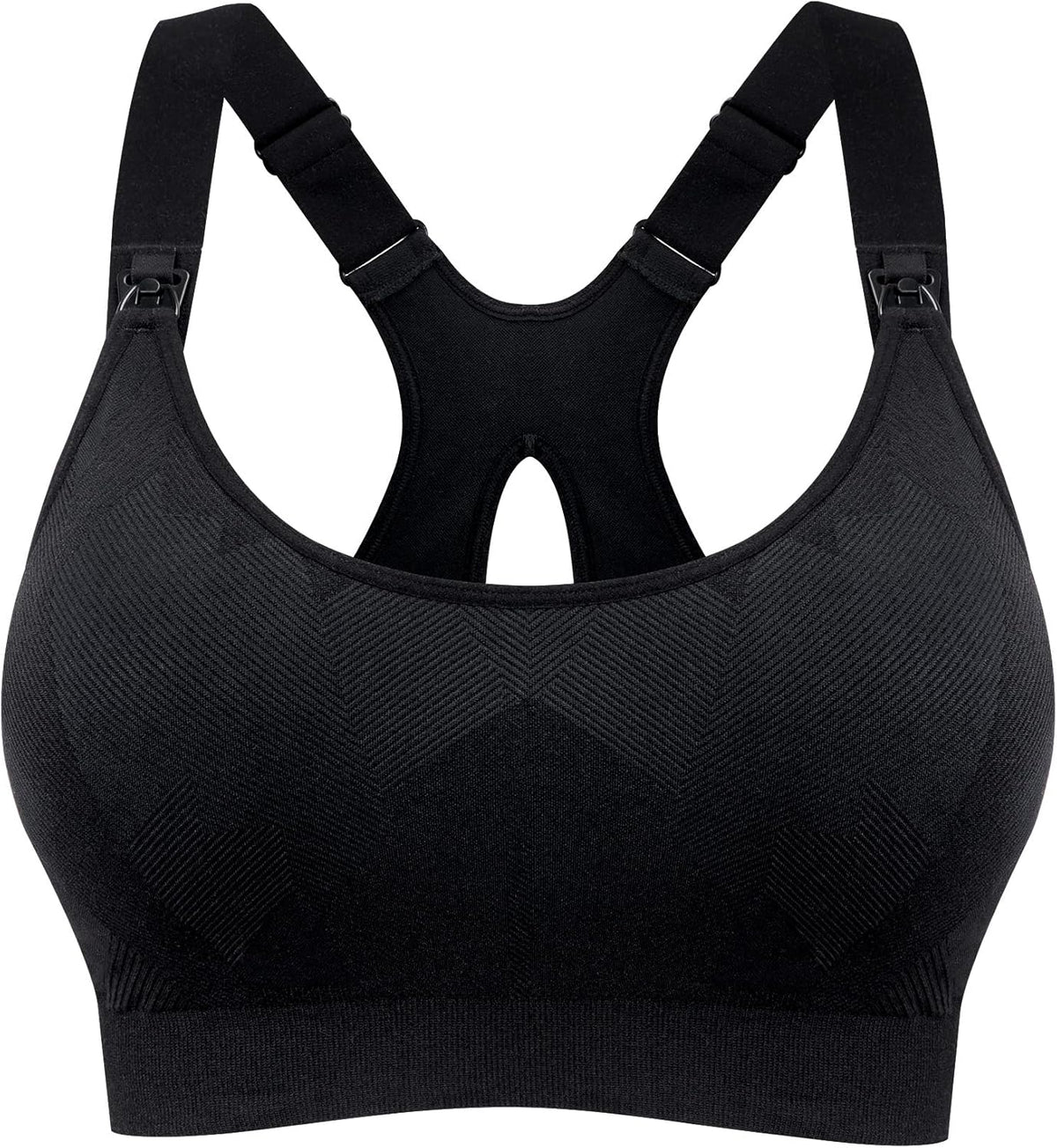 HOFISH Nursing Bras for Breastfeeding, Medium Support Nursing Sports Bra Wireless Comfort Maternity Bra